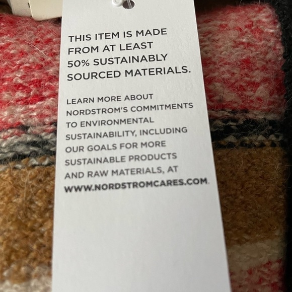 NWT BP. Crop Recycled Blend Knit Cardigan In Black Marl Striped V-Neck Size M - Picture 7 of 8